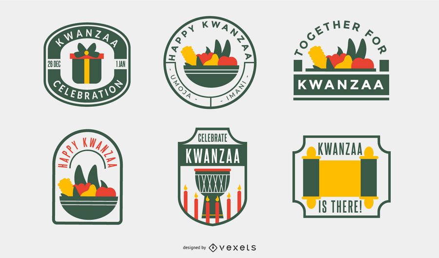 Paquete de insignias de Kwanzaa Paquete de insignias de Kwanzaa