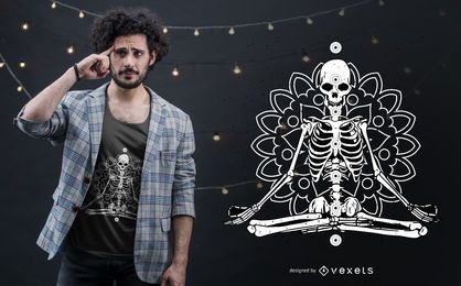 Skeleton Chakra Mandala T-shirt Design