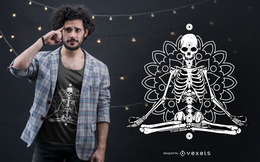 Skeleton Chakra Mandala T-shirt Design Skeleton Chakra Mandala T-shirt Design
