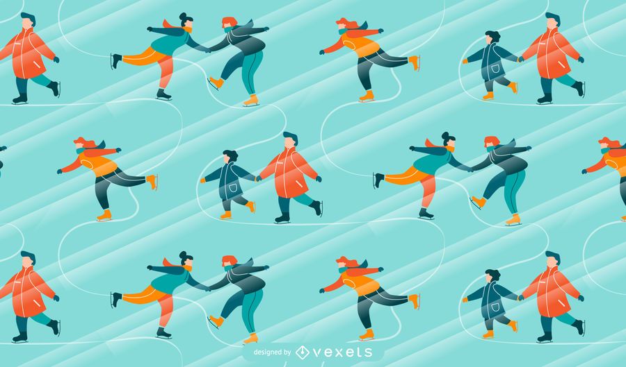 Winter ice skating pattern design Winter ice skating pattern design