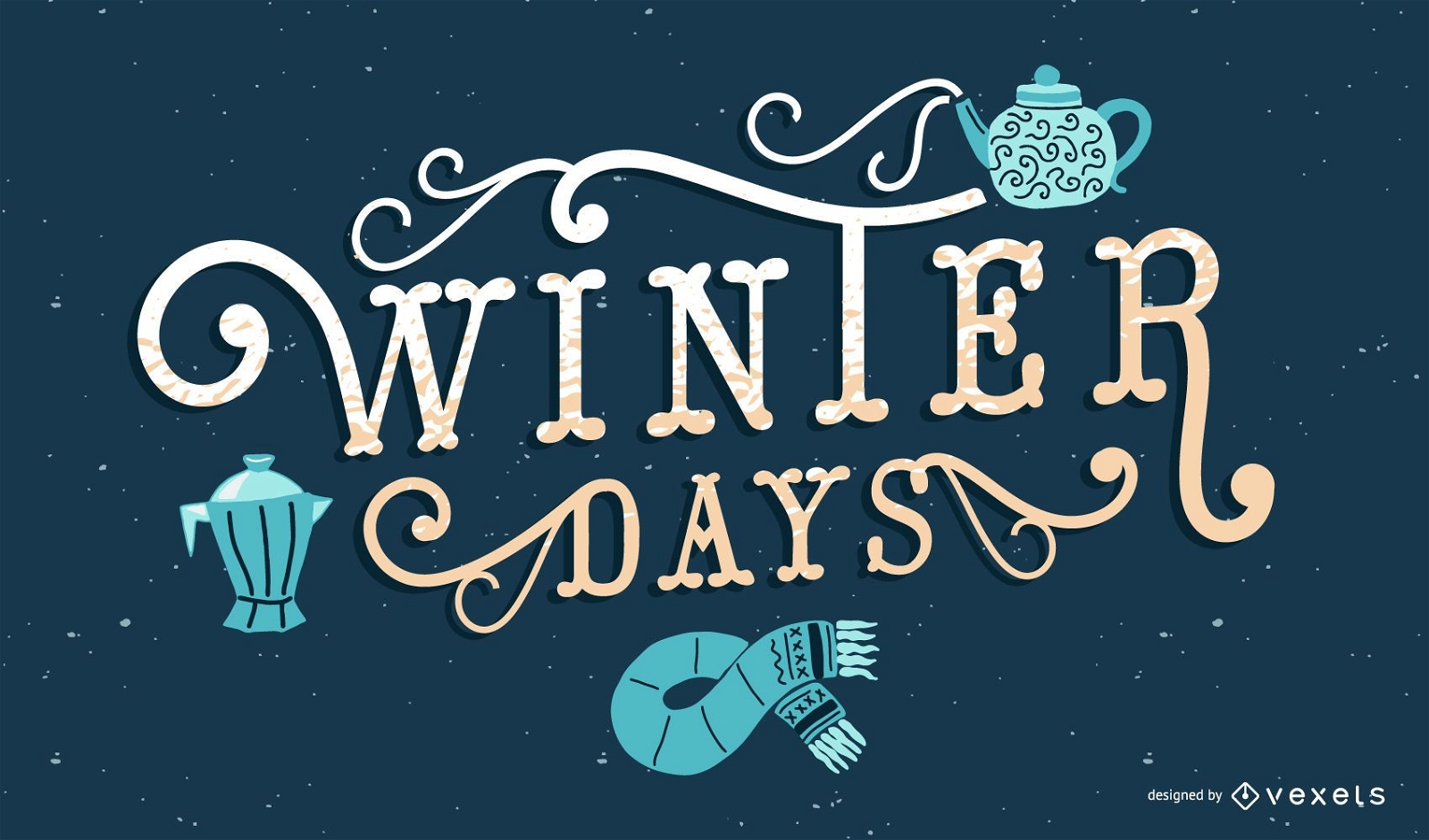 Winter days lettering design