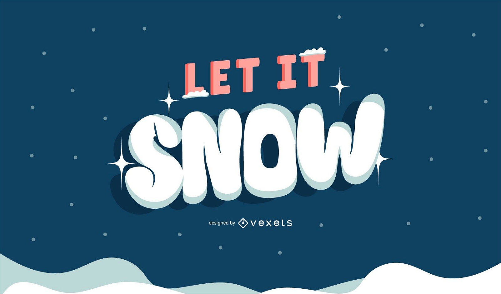 Deixe nevar design de letras