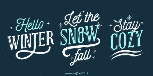 Winter lettering set
