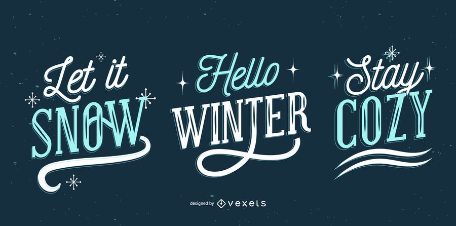 Winter lettering set Winter lettering set