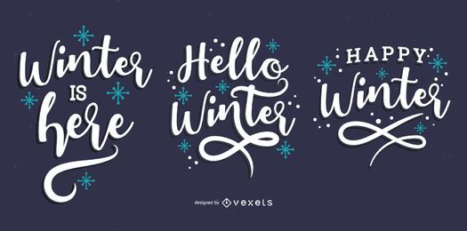 Hola conjunto de letras de invierno Hola conjunto de letras de invierno