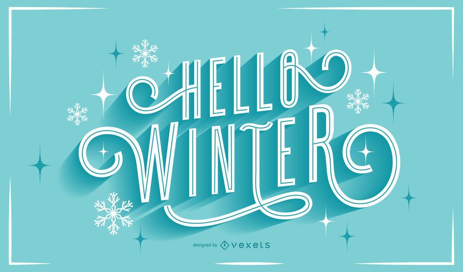 Hola letras de copos de nieve de invierno Hola letras de copos de nieve de invierno