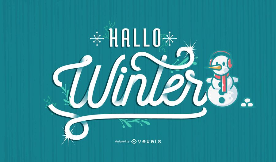 Hallo winter german lettering Hallo winter german lettering