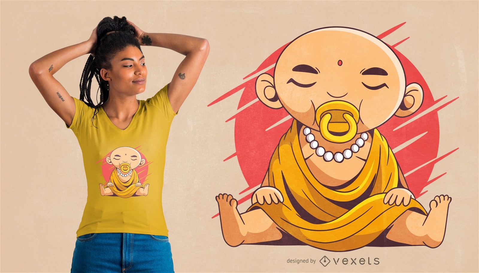 Baby buddha t-shirt design