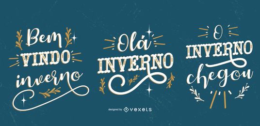 Bemvindo Inverno Winter Portuguese Quote Banner Set Bemvindo Inverno Winter Portuguese Quote Banner Set