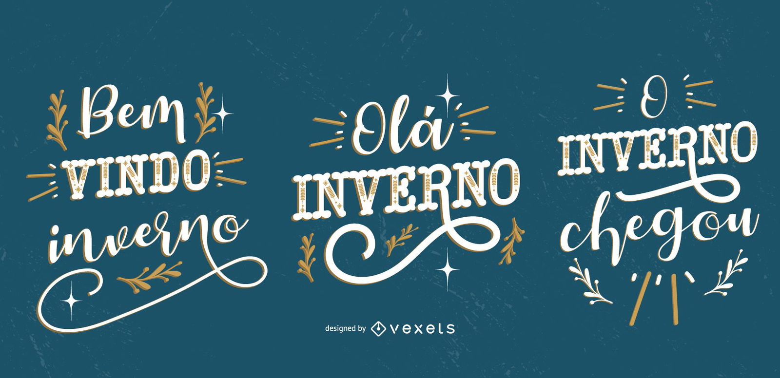 Bemvindo Inverno Winter Portuguese Quote Banner Set