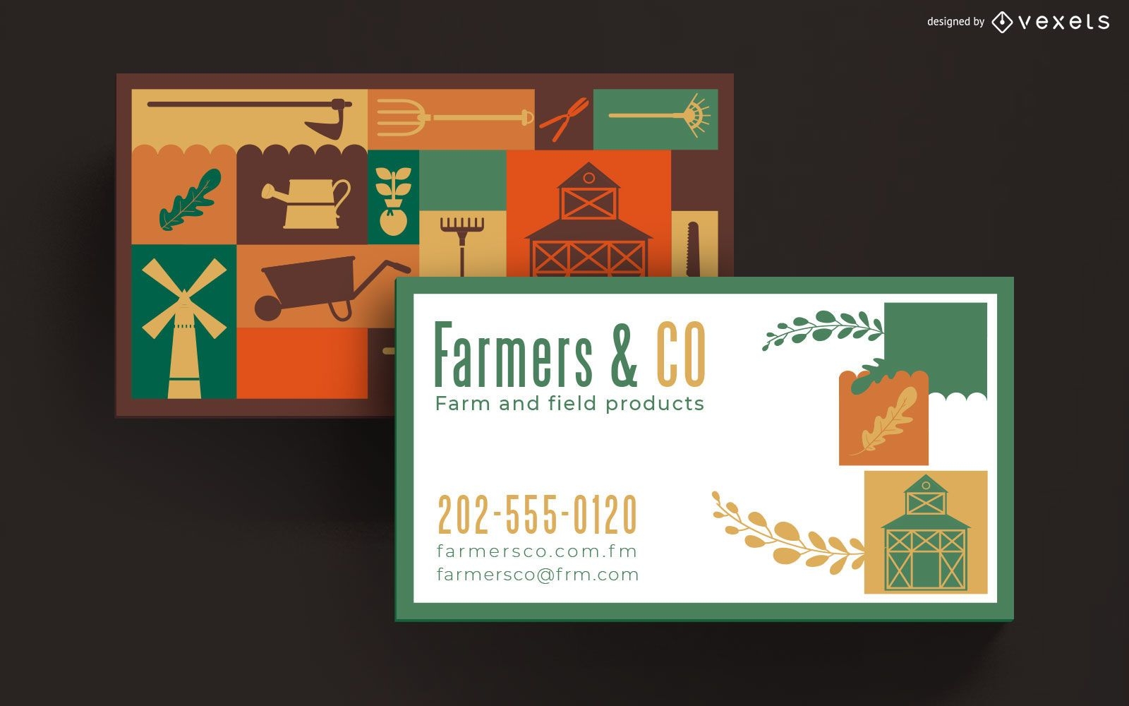 Diseño de tarjeta de visita de granja