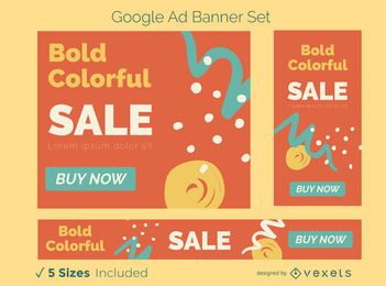 Conjunto de banner de anuncio abstracto colorido