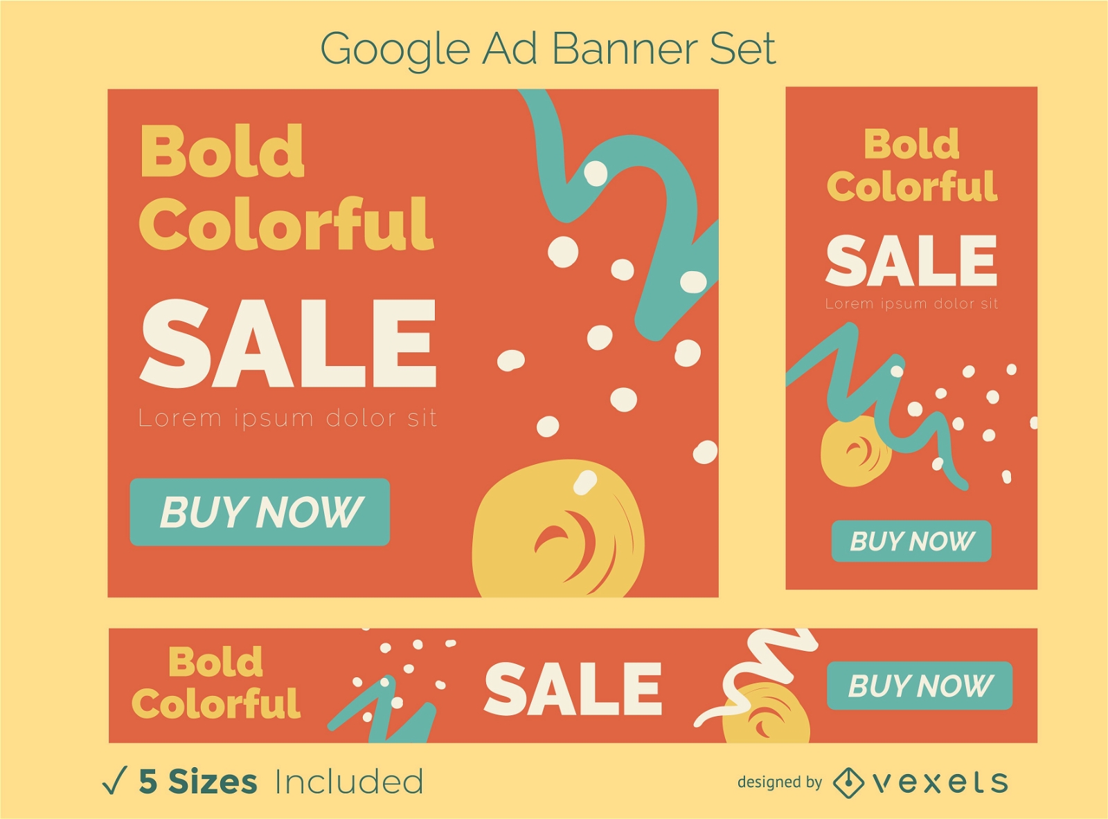 Colorful abstract ad banner set