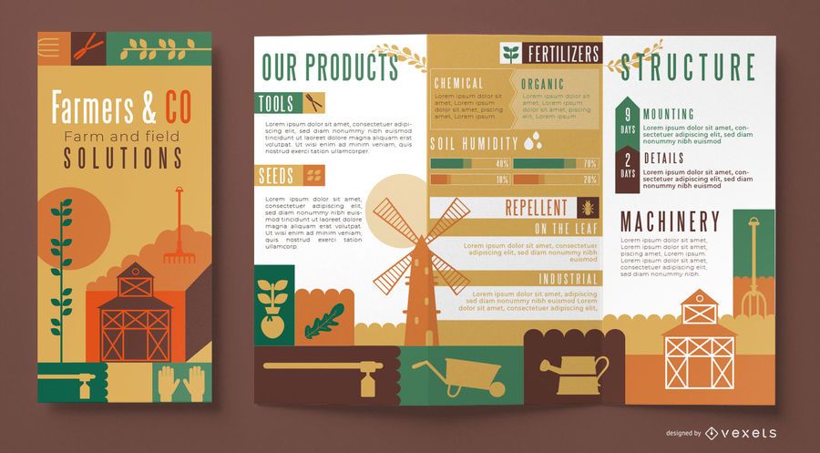 Farmers Brochure Template - Vector Download