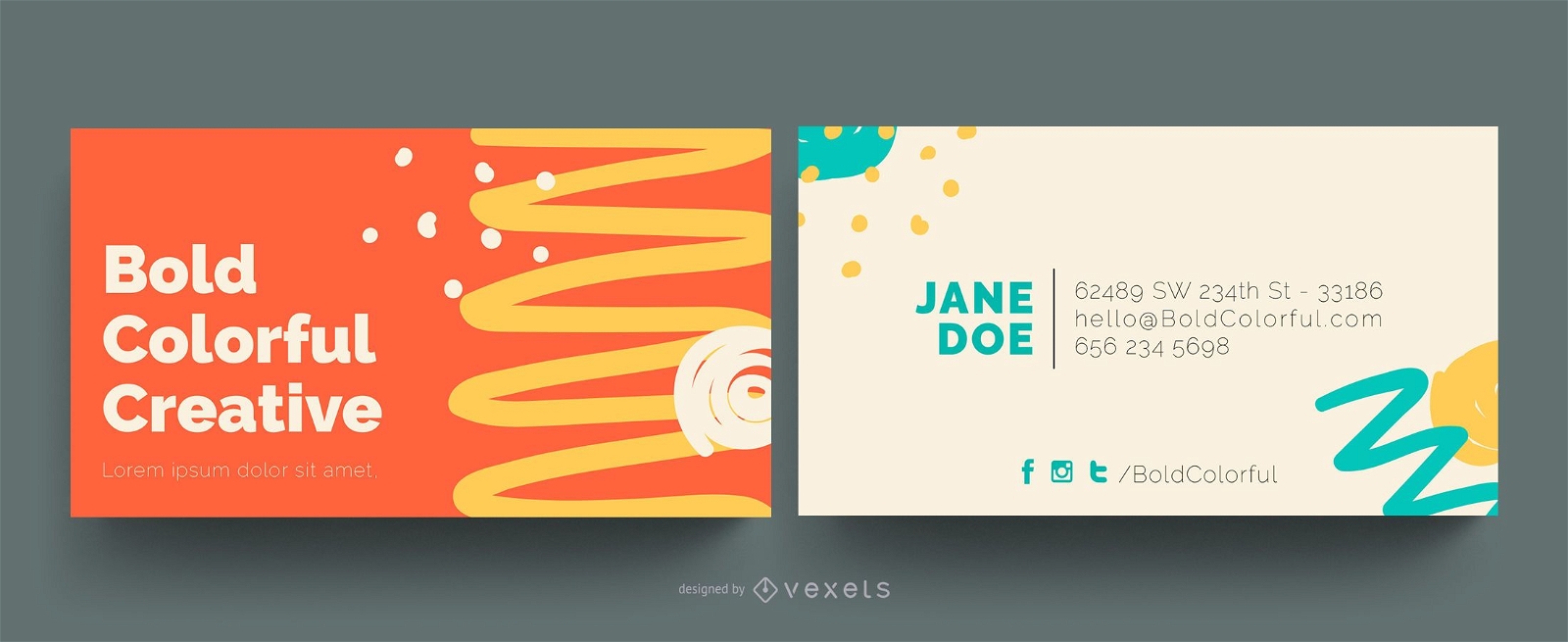 Colorful abstract bold business card