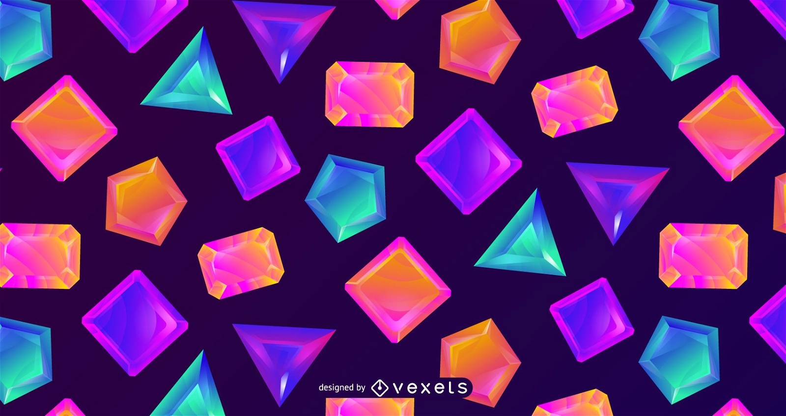 Colorful crystal pattern design