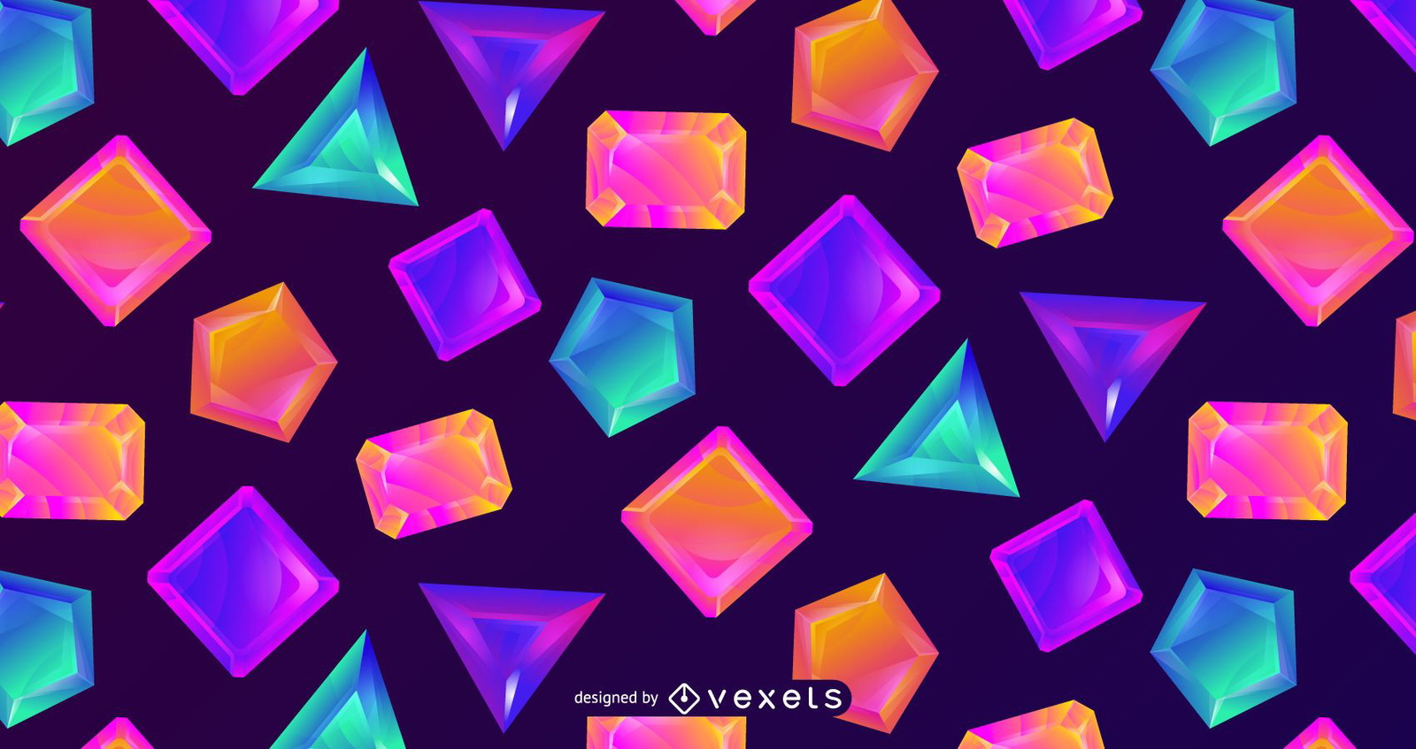 Colorful crystal pattern design