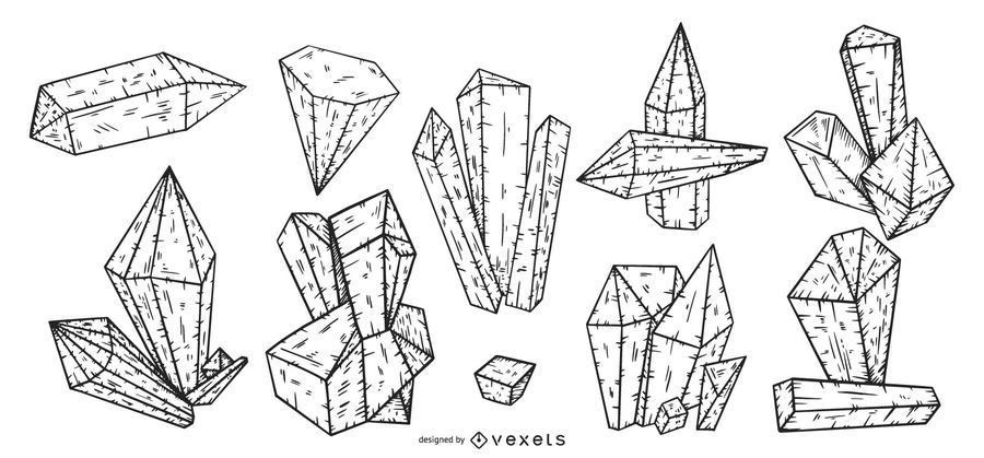 Stroke crystal vector pack Stroke crystal vector pack