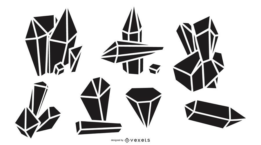 Crystal silhouettes set Crystal silhouettes set