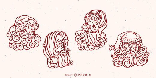 Santa swirls vector set Santa swirls vector set