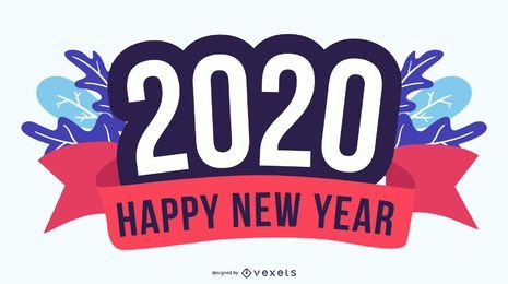 Emblema de feliz ano novo 2020