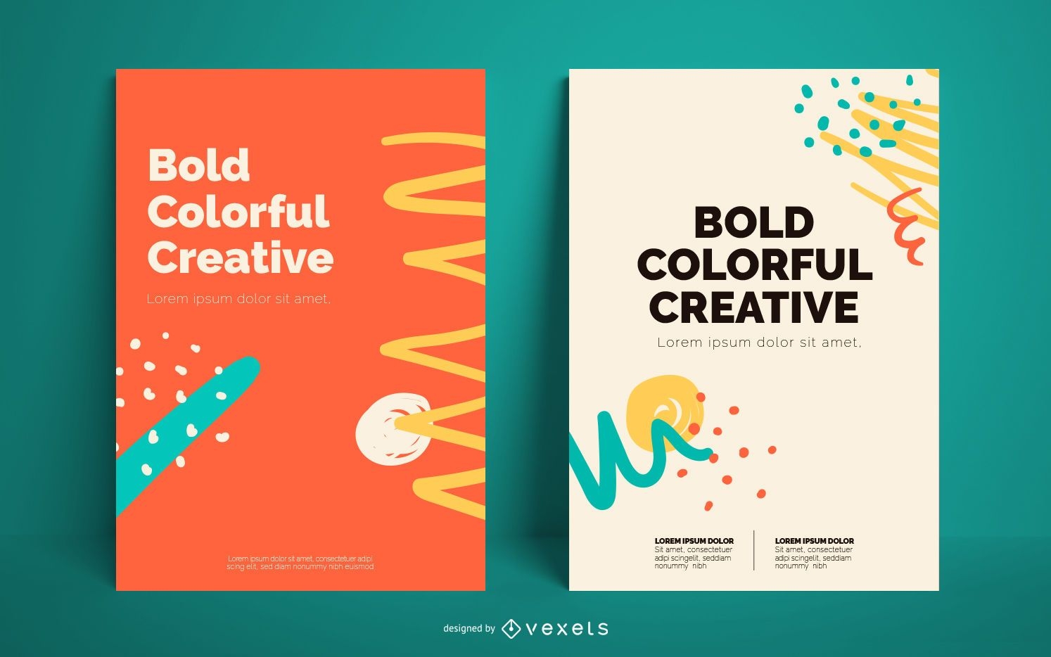 Colorful abstract bold poster template