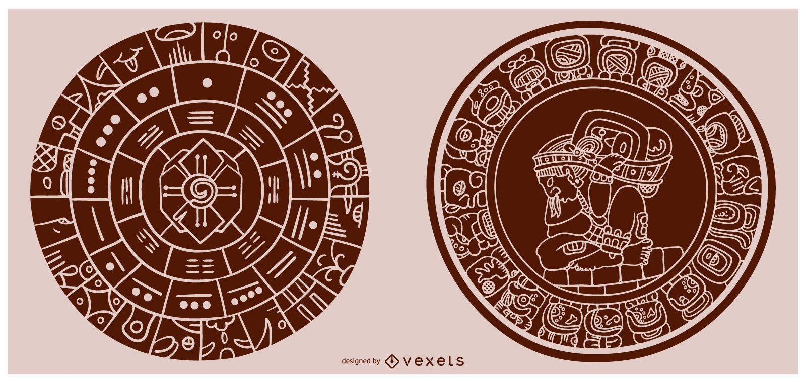 Ilustraci?n de forma de relleno de calendario maya