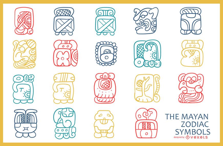 Mayan Zodiac Symbols Pack Vector Download