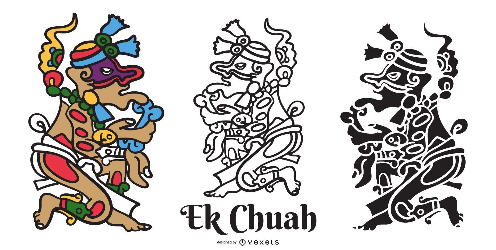 Conjunto de vetores de deus maia Ek Chuah