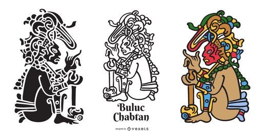 Conjunto de deus maia Buluc Chabtan