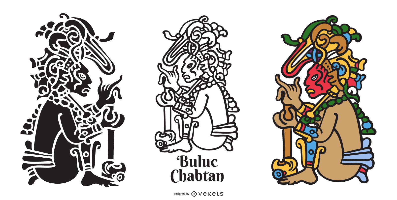 Conjunto de deus maia Buluc Chabtan