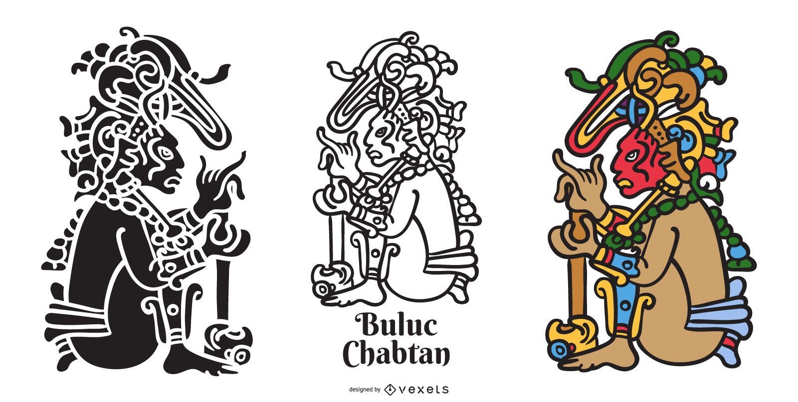 Conjunto de dios maya Buluc Chabtan