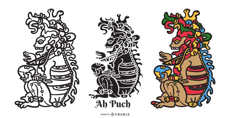 Maya God Ah Puch Illustration Design Maya God Ah Puch Illustration Design