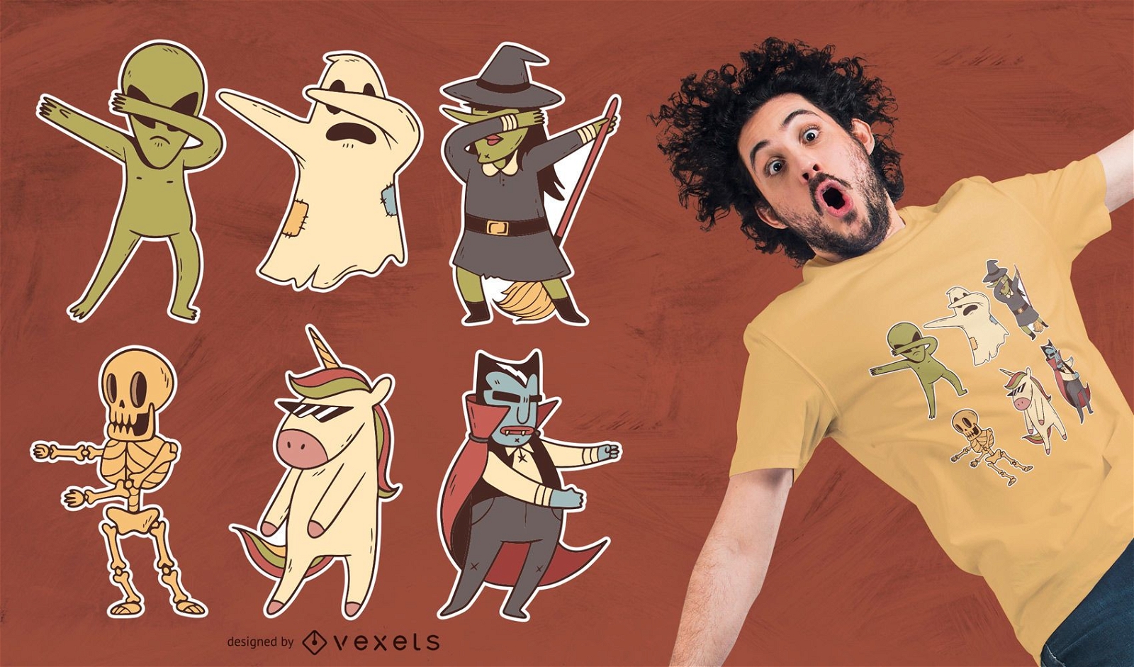Design de camisetas para personagens de Halloween