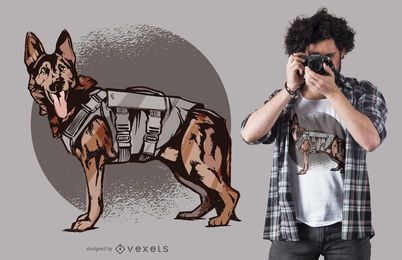 Projeto do t-shirt do cão de pastor alemão da unidade K-9 Projeto do t-shirt do cão de pastor alemão da unidade K-9
