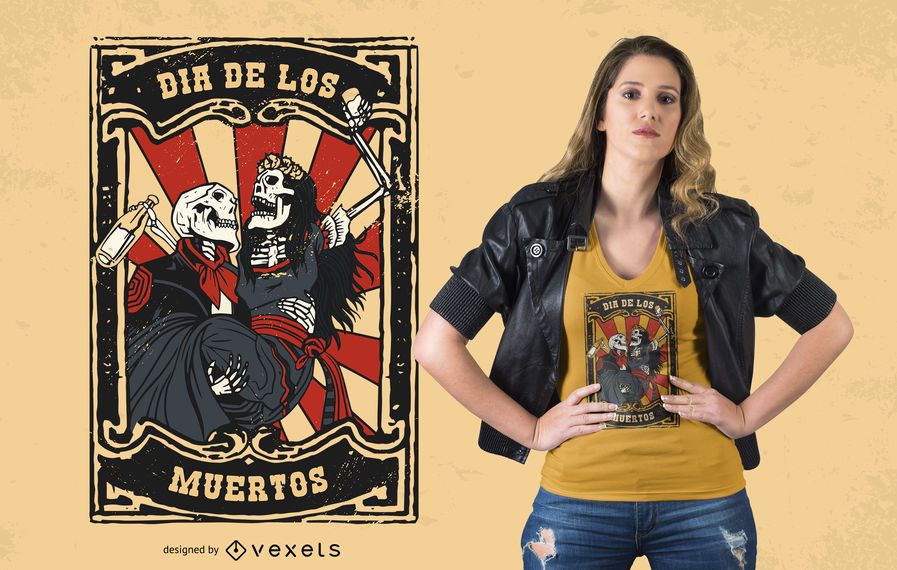 DÃa de los Muertos Couple T-shirt Design DÃa de los Muertos Couple T-shirt Design