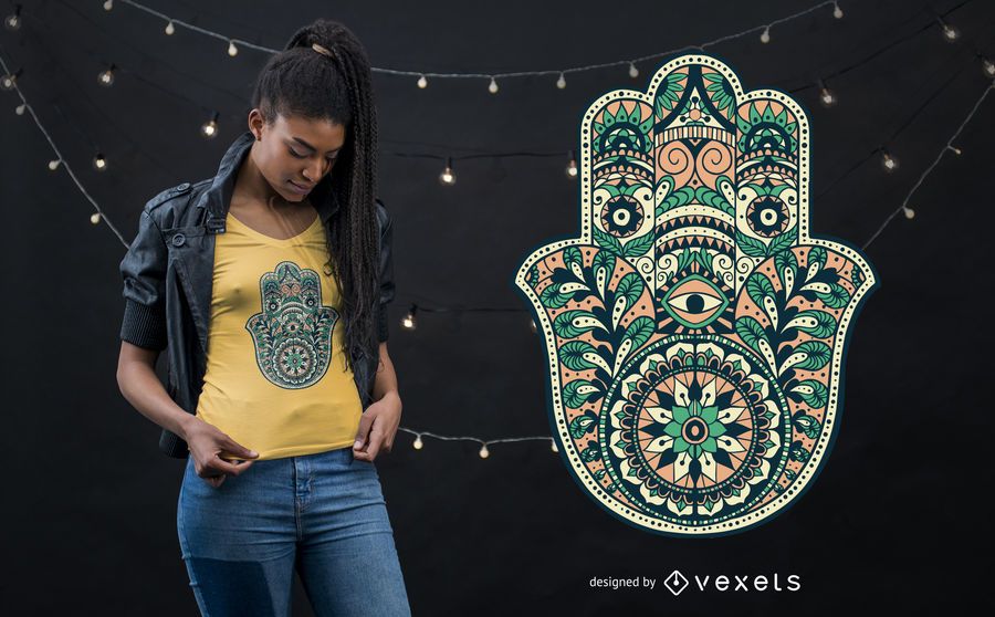 Ornamental Hamsa Hand T-shirt Design Ornamental Hamsa Hand T-shirt Design