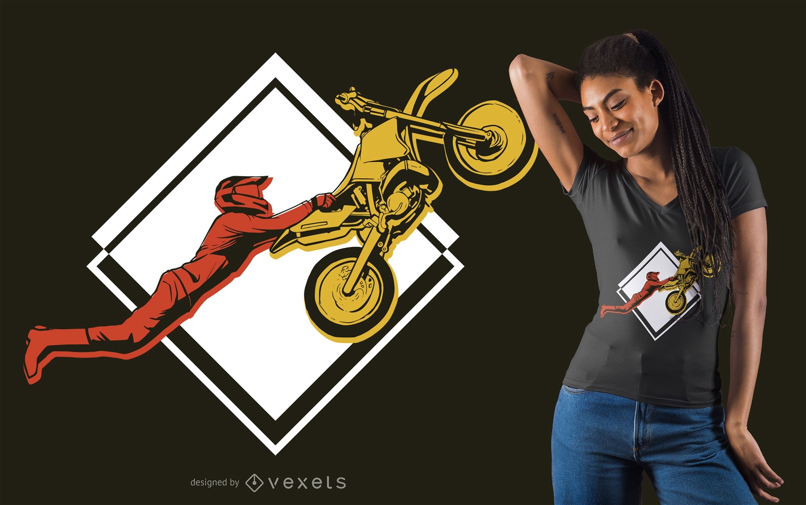Design de camisetas acrobáticas para bicicletas sujas