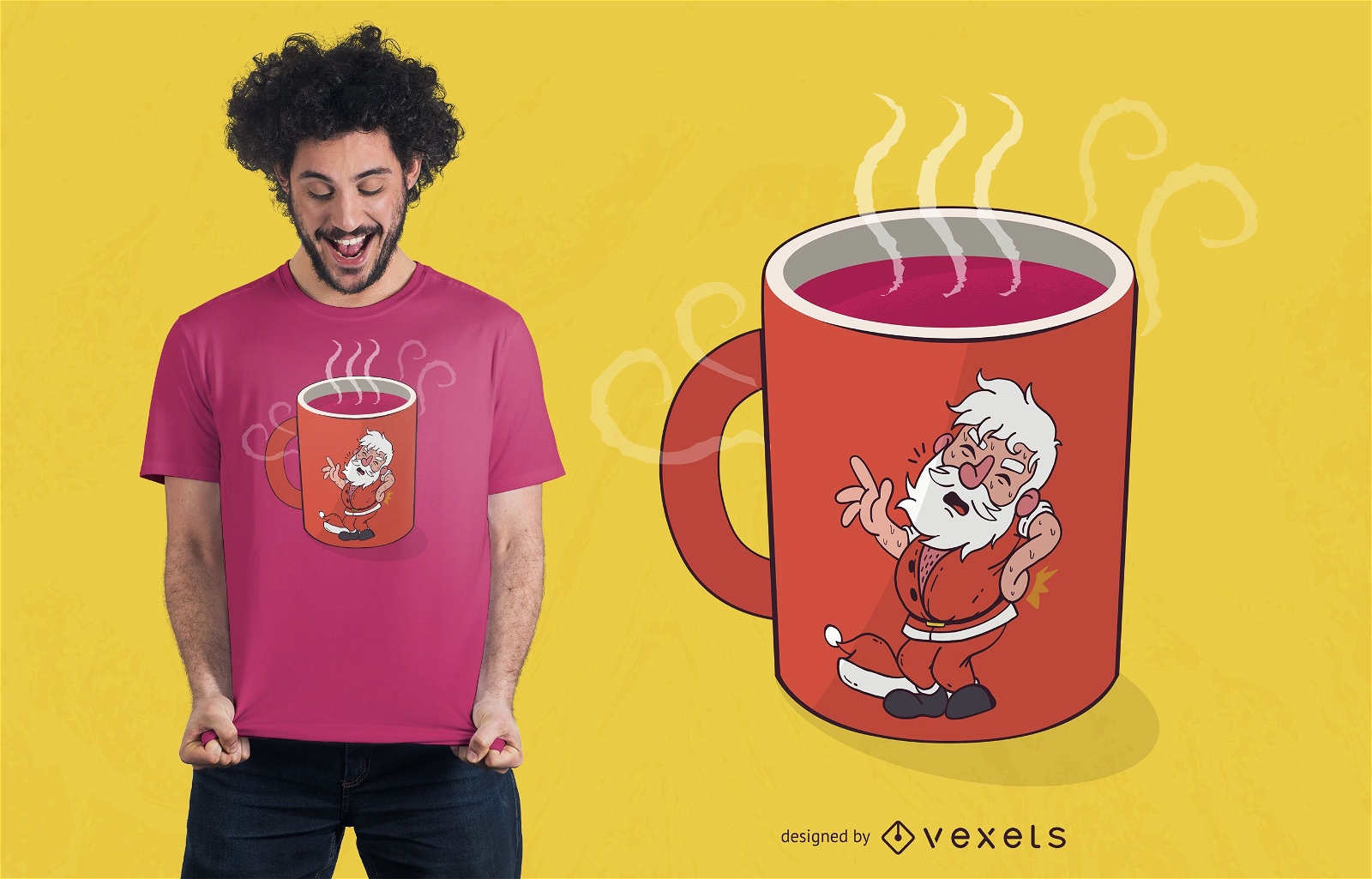 Diseño de camiseta de taza de Santa Claus