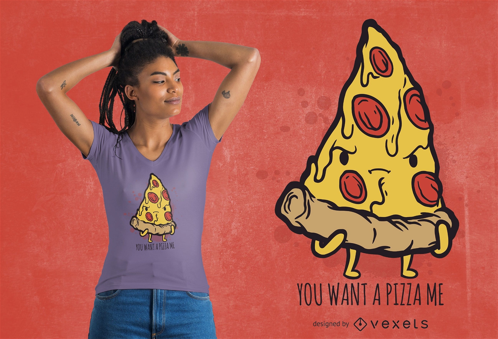 Design de t-shirt peda?o de pizza