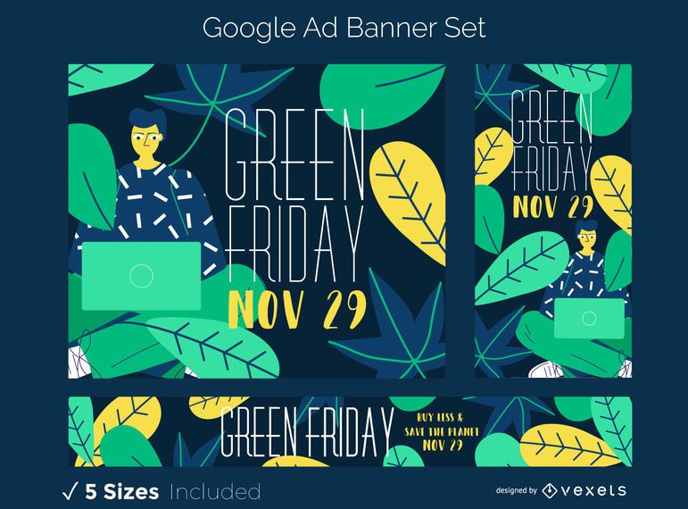 Green friday ad banner set Green friday ad banner set