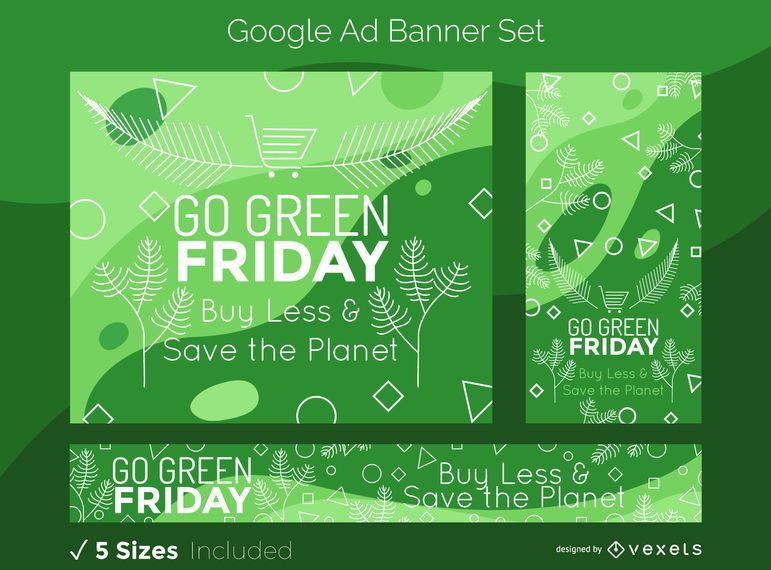 Green Friday Google Ads Banner Set Green Friday Google Ads Banner Set