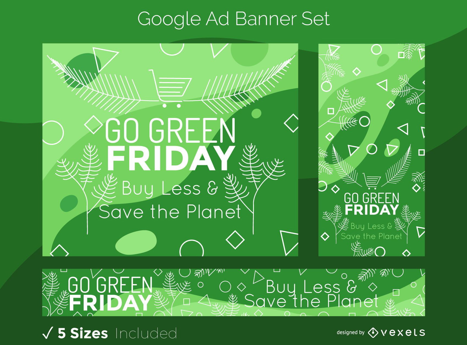 Conjunto de banners do Google Ads da Green Friday