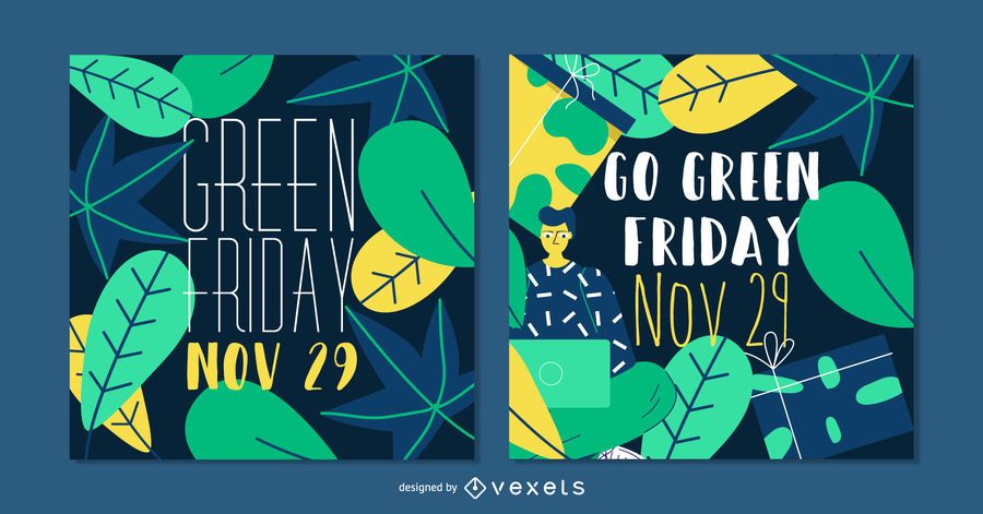 Sexta-feira verde Social Post Banner Set Sexta-feira verde Social Post Banner Set
