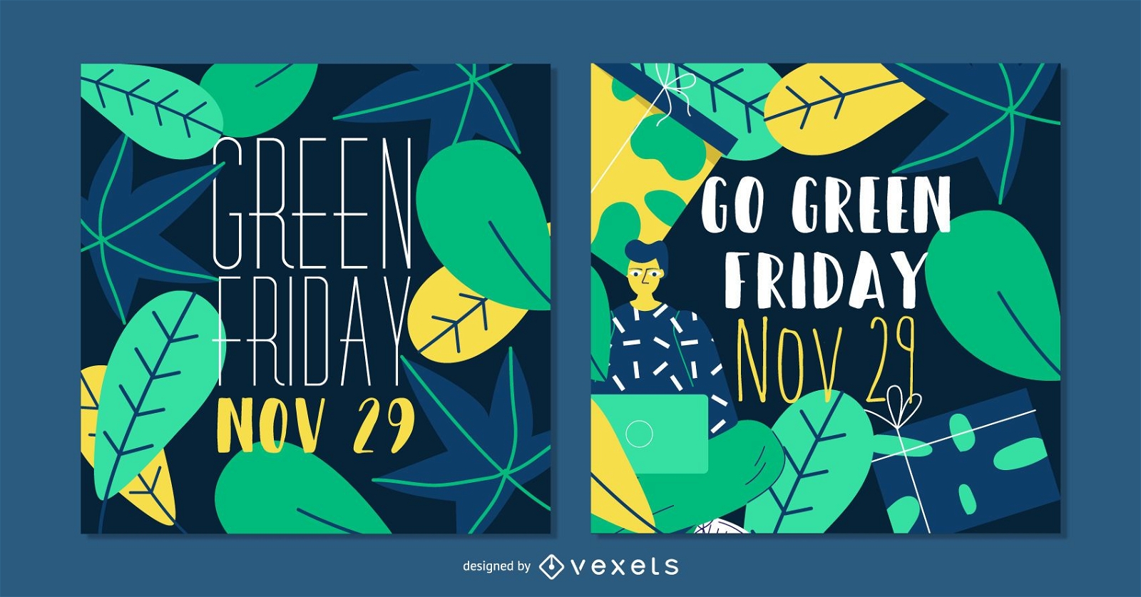 Conjunto de Banner Social Post Green Friday