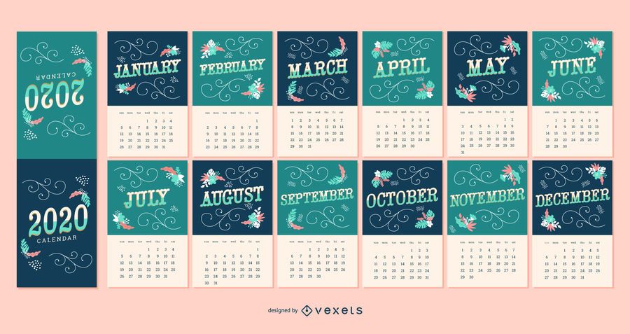 2020 Lettering Calendar Design 2020 Lettering Calendar Design
