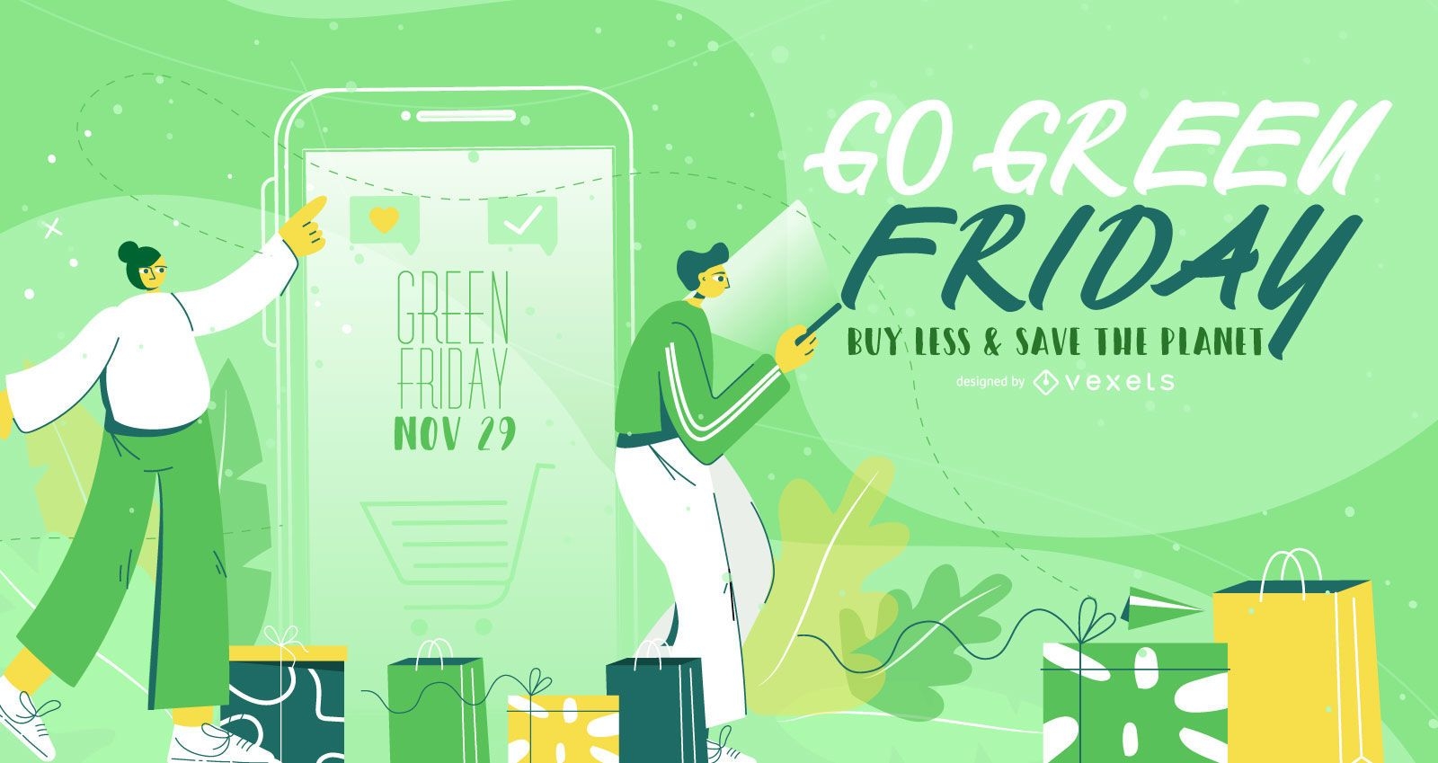 Green Friday Illustration Banner Design