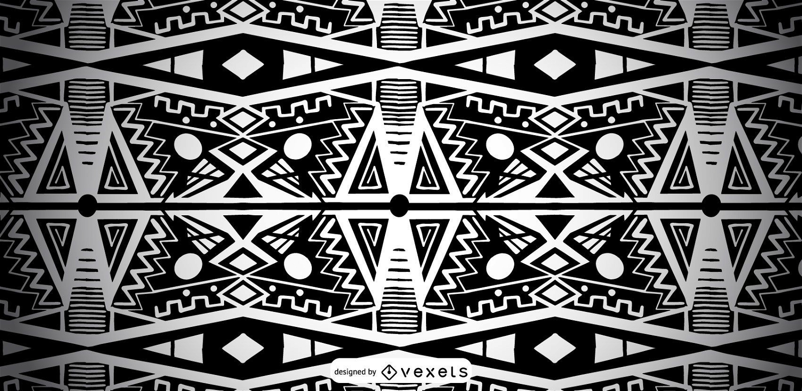 Diseño de patrón africano en blanco y negro