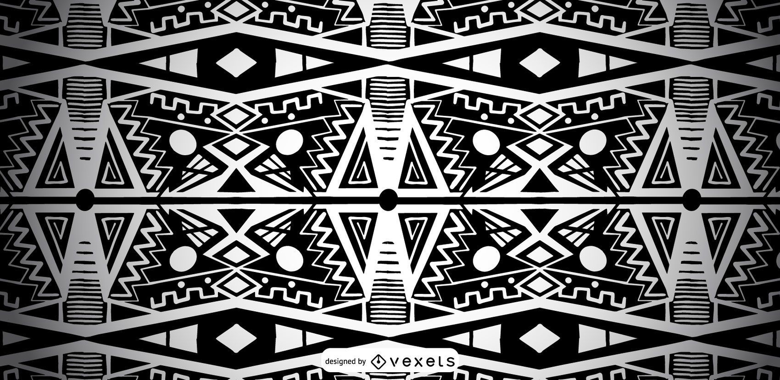 Diseño de patrón africano en blanco y negro