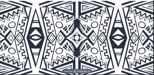 African Style Black White Pattern